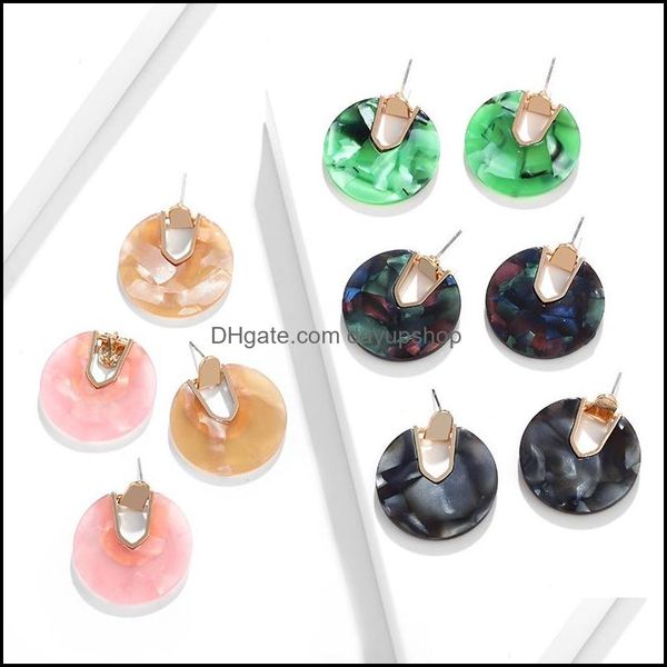 

dangle chandelier earrings jewelry big circle shell acrylic acetate pendant female exaggerated personality hanging drop dan dhxpl, Silver