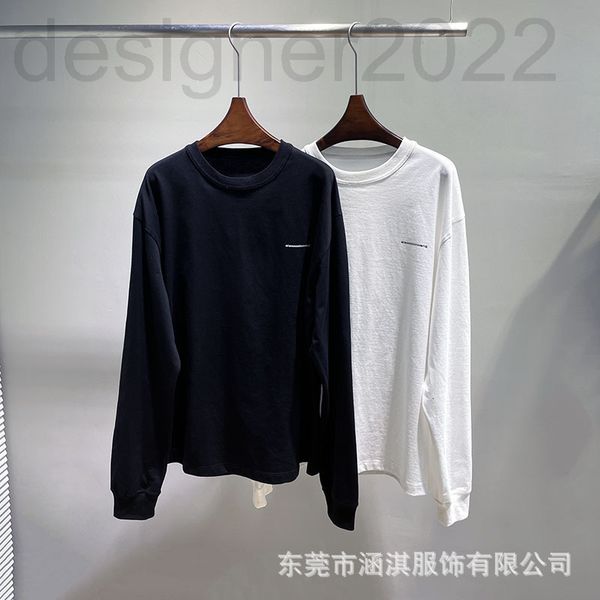 

women's t-shirt designer chao brand aw king early spring wang small letter printing loose long sleeve round neck t favb, White