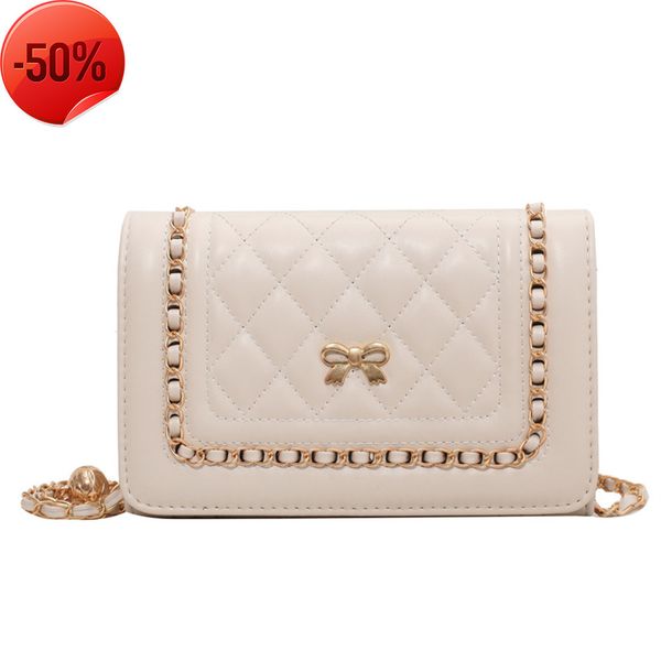 

50% off new fashion texture women's bag chain single shoulder simple messenger fashion pattern chain shoulder messenger bags