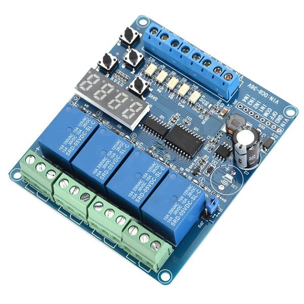 

8-36v 4-channel multifunction time delay relay interface board module optocoupler led