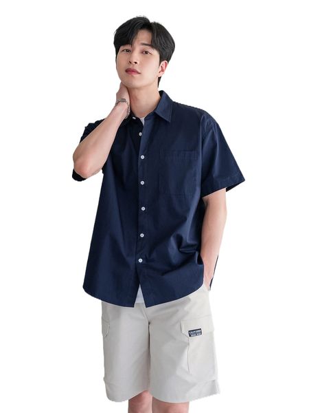 

dazy men pocket patched shirt s5pc#, White;black