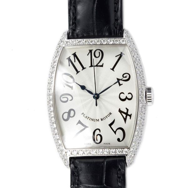 

ladies watch quartz movement 31x43mm fm models wine barrel type luxury multi-color calfskin choice, Slivery;golden