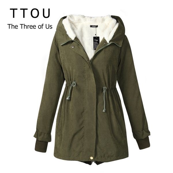 

autumn winter womens fleece jacket coats female long hooded coats outerwear warm thick female red slim fit hoodies jackets y201012, Black