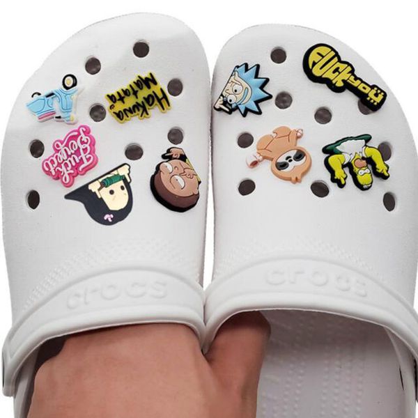 

cute cartoon croc shoe charms pvc shoecharms buckle fashion shoes accessories clog bracelet wristband decoration gift, White;pink