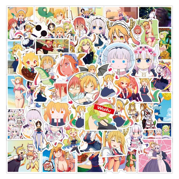 

new waterproof 10/30/50pcs anime miss kobayashis dragon maid stickers diy guitar lapcar skateboard phone bike sticker kid toy sticker