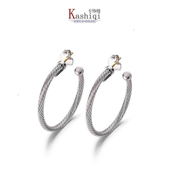 

earring dy twisted thread earrings women fashion versatile white gold and silver plated needle twist popular accessories selling, Golden