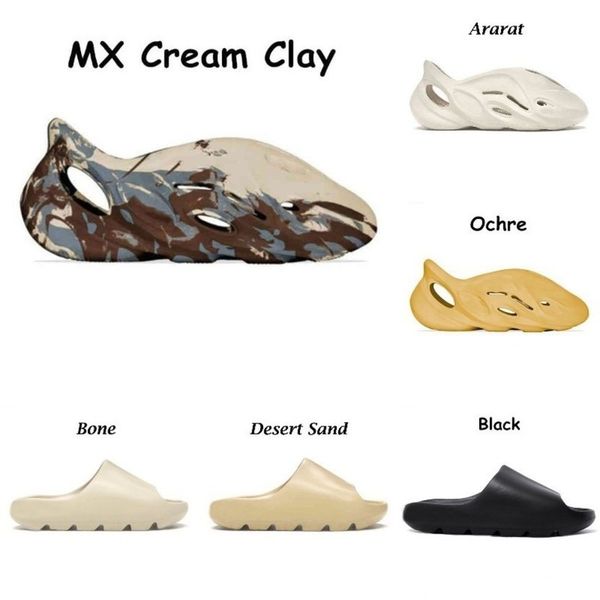 

slippers slides desert sand summer brown flat mens women glow green beach resin slide sandal graffiti bone rubber mxt moon gray mineral blue, Black