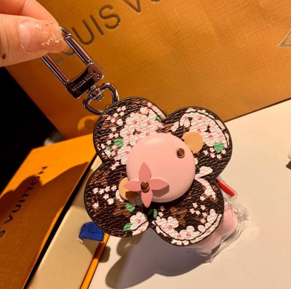 

1990 all series sunflower keys wallet luxury color rhinestone letter doll keychain fun car pendant brand couple bags totes pendant key chain, Red;blue