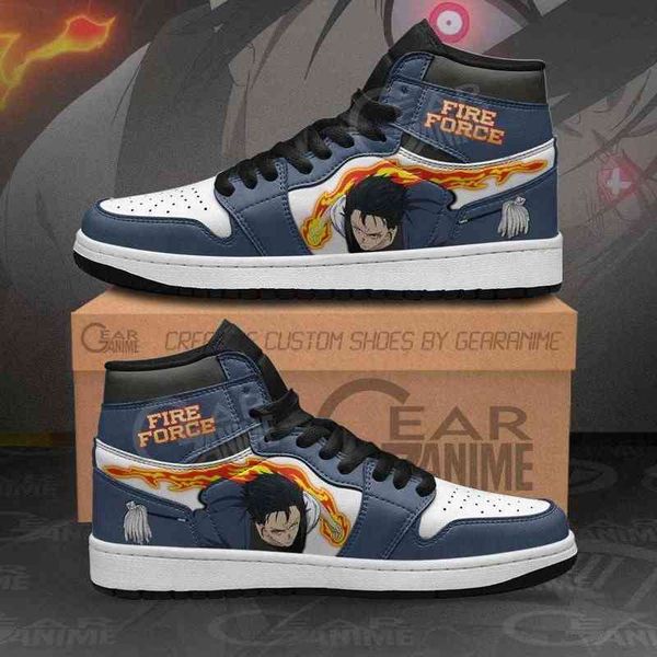 

fire force benimaru shinmon sneakers custom anime shoes, Black