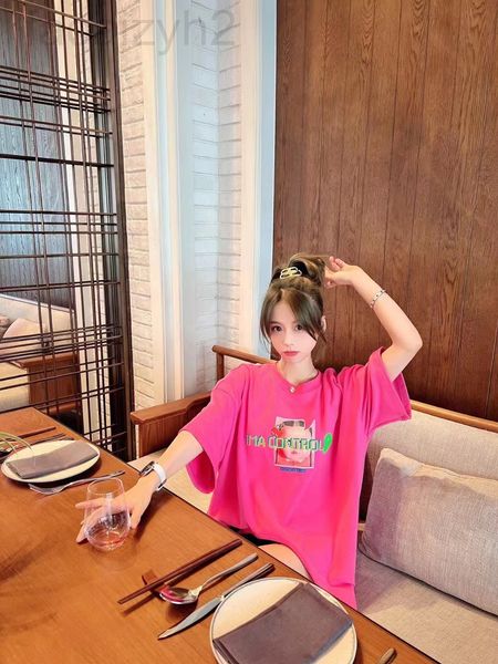 

women's t-shirt designer chaopai 22 early spring new irregular short sleeved t-shirt female cartoon printed half european loose foreign, White