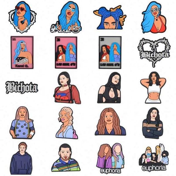 

wholesaleshoes charm for clog new popular karol g croc charms for shoes for shoes decoration, White;pink