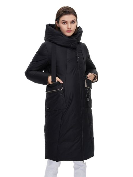 

letter patched tape zip up hooded winter coat q7n2#, Black