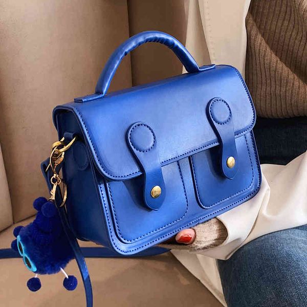 

2022 new hand-held small square bag blue bag female ins texture single shoulder msenger summer fashion brand wide strap ladies handbags