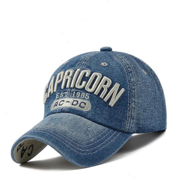 

capricorn 3d letter embroidery baseball cap outdoor sports golf caps trucker hat mens and womens universal hats, Blue;gray