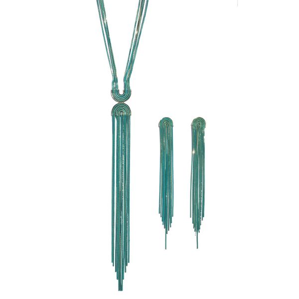 

chain europe and the whole article copper wire tassel earrings matching sweater jewelry fashion jewelry temperament color necklace joker, Silver