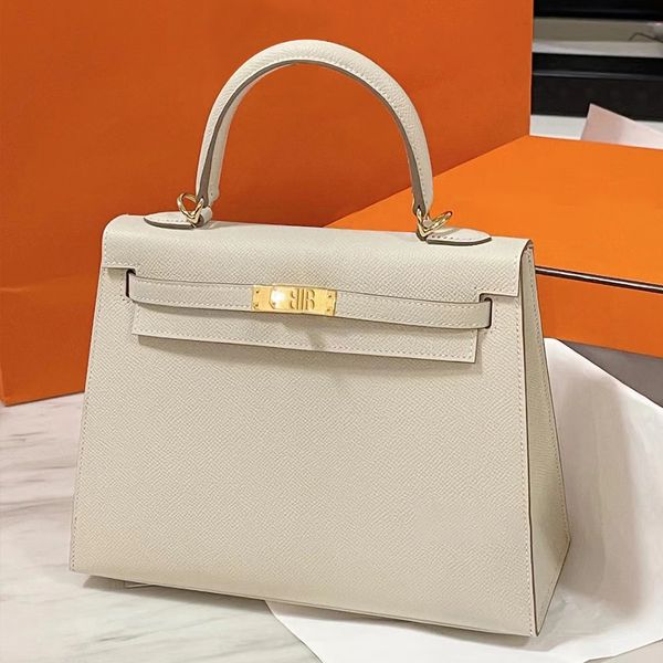 

cream white 28cm classic bag h brand luxury handbag genuine leather fashion