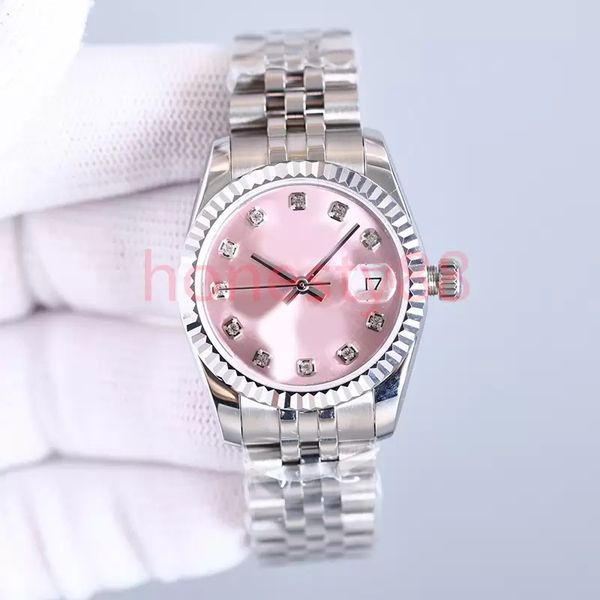 

sw couple watch 31/28mm ladies watch automatic 41/36mm men's watch 904l stainless steel strap diamond sapphire mirror dial folding clas, Slivery;brown