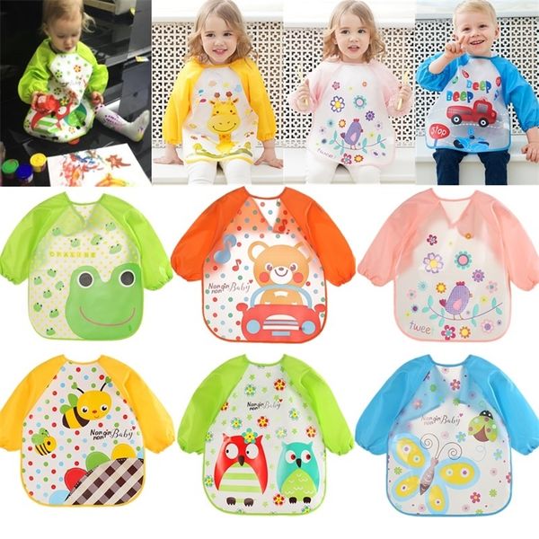 

cute baby bibs waterproof long sleeve apron children feeding smock bib burp painting drawing soft toddler clothing bandana bibs 220602