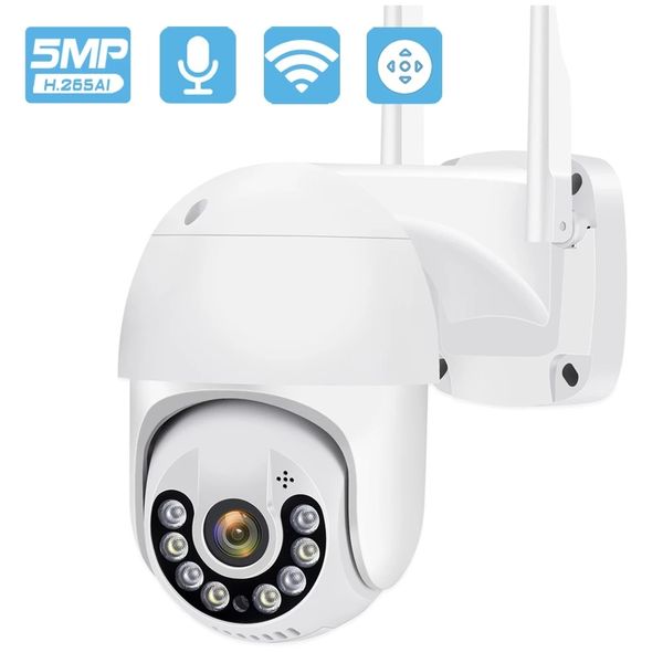 Telecamera di sicurezza PTZ Telecamera IP da 5 MP per esterni WiFi Human Detect Rilevamento automatico Zoom digitale 5X Telecamere di videosorveglianza 1080P iCSee