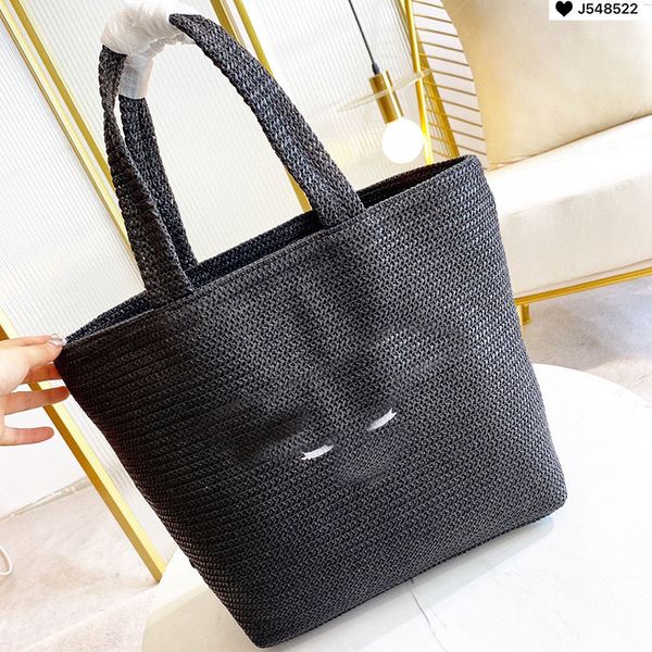 Sunlight Strohtasche Handtaschen Damen Strandtaschen Ausgehöhlte Schultertasche Große Kapazität Herren Gewebte Tragetaschen Stricken Schultergurt Innentasche mit Reißverschluss Reisegeldbörsen