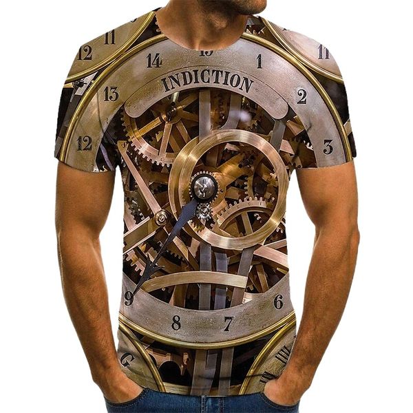 

men's tee t shirt 3d print graphic prints machine plus size round neck casual daily print short sleeve basic fashion designer big and, White;black