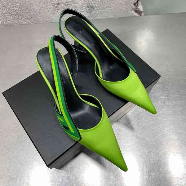 

dress shoes gaoding european and american temperament pointed sandals women's high heels side air thick fashion roman back tripping bel, Black