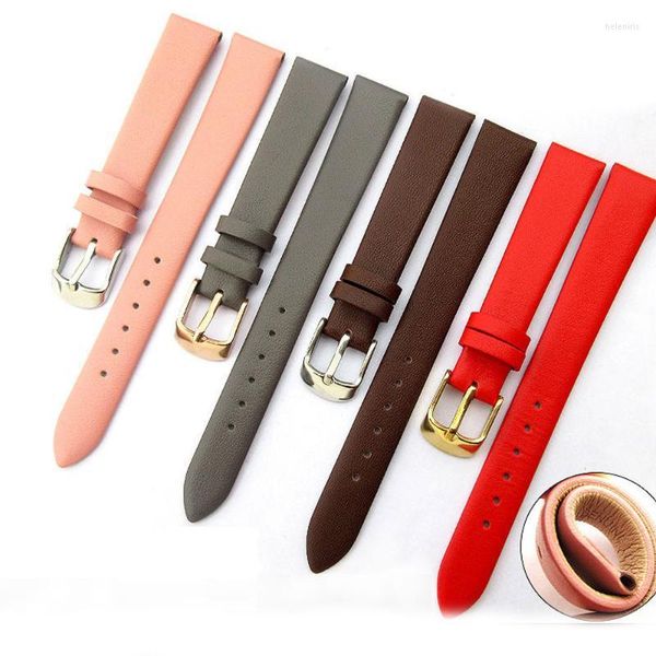 Assista Bandas Ultra Fin Fin Soft Chide Strap Anti -Horizontal Padrão Acessórios para Mão para Relógios Mulheres Pink Vermelho Branco 16mm18m2mm2m22mm Hele2