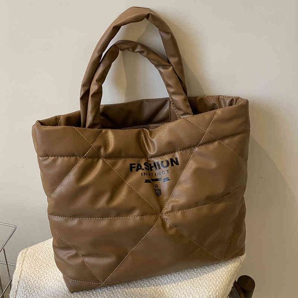 

handbags large capacity versatile large women's new style texture down sling one shoulder autumn winter tote bag