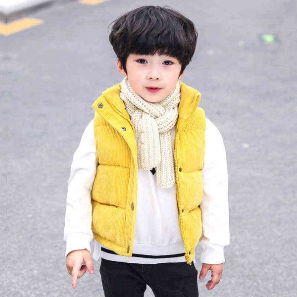 

jacket for girls corduroy fabric thickened warm winter jacket vest boys 2-10 year middle small child both clothing j220718, Blue;gray