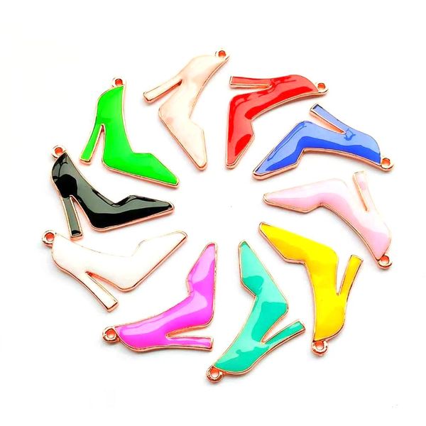 

30pcs high heel shoe charms for women diy jewelry accessories s13, White;pink