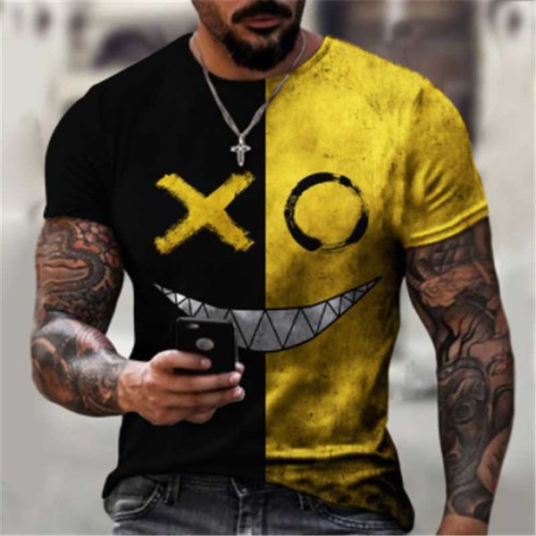 

men's t-shirts pattern 3d printed t-shirt fashion men's street casual sports shirt male o-neck oversized t-shirtmen's, White;black