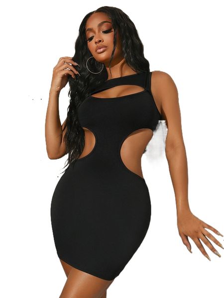 

sxy c.ut o.ut b.odycon d.ress h1pi#, Black;gray