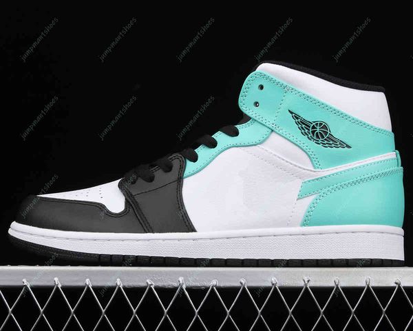 

shoes jumpman 1 mid womens 1s black white blue sports