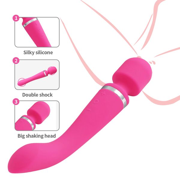 Sexy Spielzeug-Vibratoren für Frauen, Erwachsene, Produkte, G-Punkt-Vibrator, Dual-Motoren, zwei Köpfe, vibrierender Dildo, Werkzeuge, Paare, weiblich