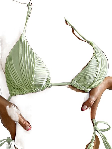 

halter triangle bikini 04me#, White;black