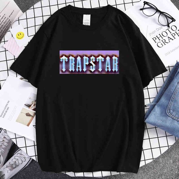 Trapstar London Design T-Shirt Männer Muster T-Shirt Kleidung Sommer Baumwolle Kurzarm Vintage Hohe Qualität O-Ausschnitt T-