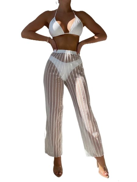 

mesh cover up pants v3bs#, White;black