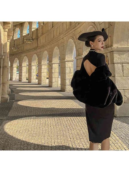 

casual dresses vintage original jujuezi fog satin big dew anticline cut vertical black dress 5pmx, Black;gray