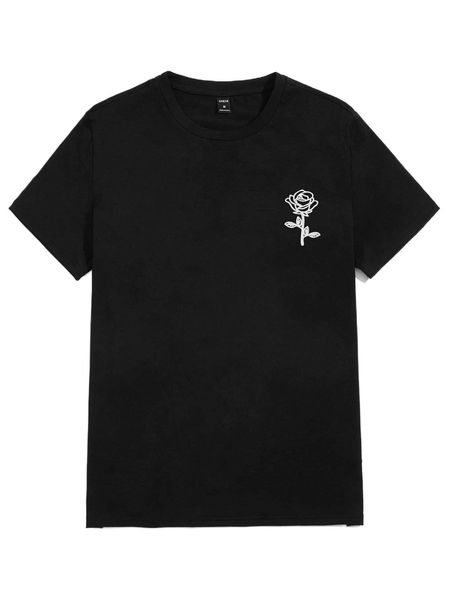 

men floral crew neck tee v58k#, White;black