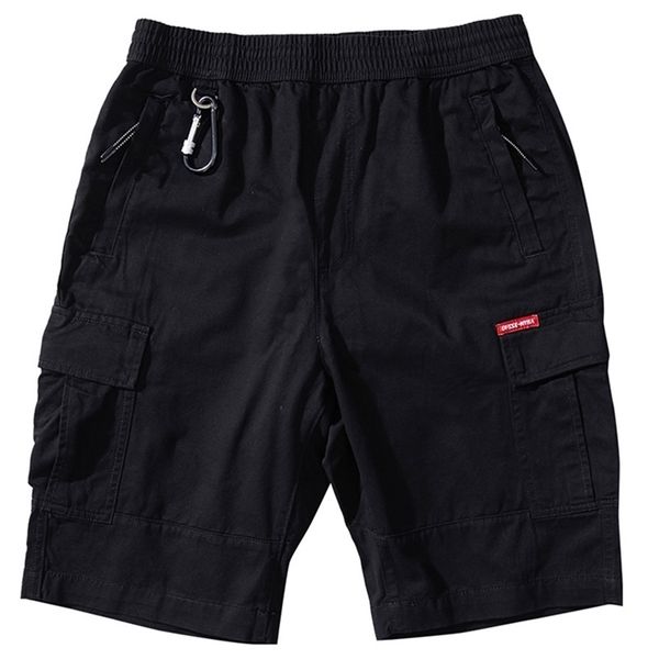 

summer men's cargo shorts work casual shorts male fashion joggers squad match knee-length wear homens mult-pocket 210330, White;black