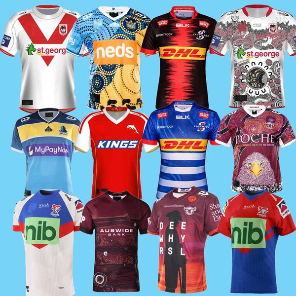 

2022 2023 newca stle knights home away 21/22 rugby jerseys penrith panthers indigenous australia nrl league gold coast titans brisbane bronc, Black;gray