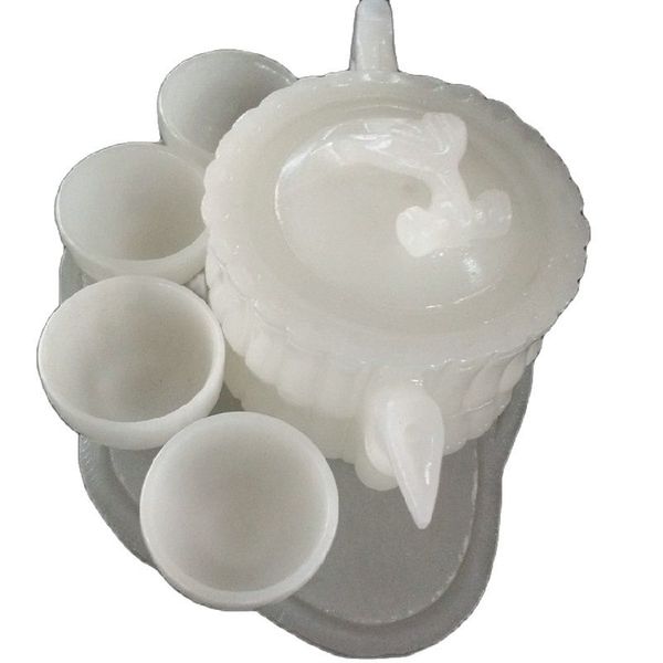 

chinese natural jade ornaments afghanistan white jade tea teapot wine, Silver