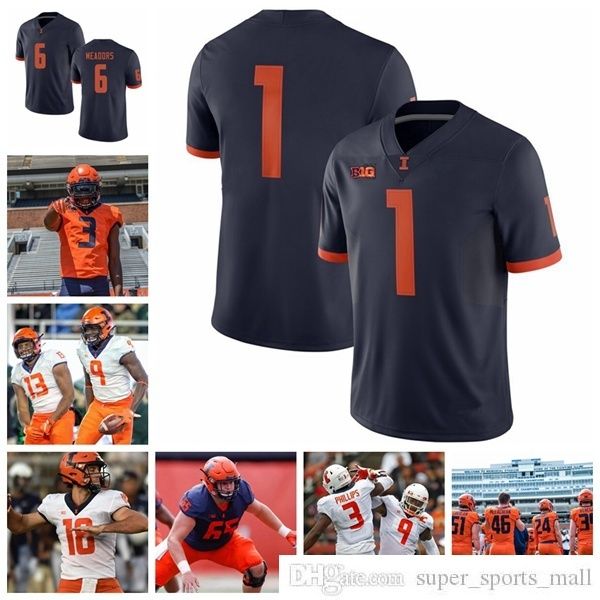 NCAA Illinois Fighting Illini College-Football-Trikots 9 Josh Imatorbhebhe Jersey Trevon Sidney Justice Williams Dre Brown Jerseys Custom Stitche Shirt