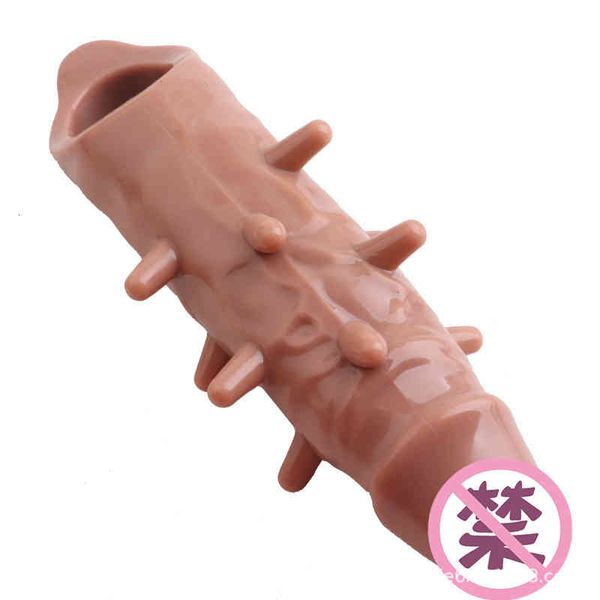 Sex toy massaggiatore massaggiatore vibratore e giocattoli pene gallo armatura spina set silicone allungamento dente di lupo cristallo marito e moglie prodotti divertenti W100