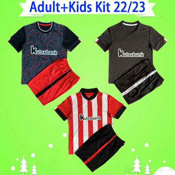 

kids and kit 2022 2023 soccer jerseys boys sets home away raul garcia berenguer williams 22 23 villalibre muniain yuri goalkeeper gk, Black