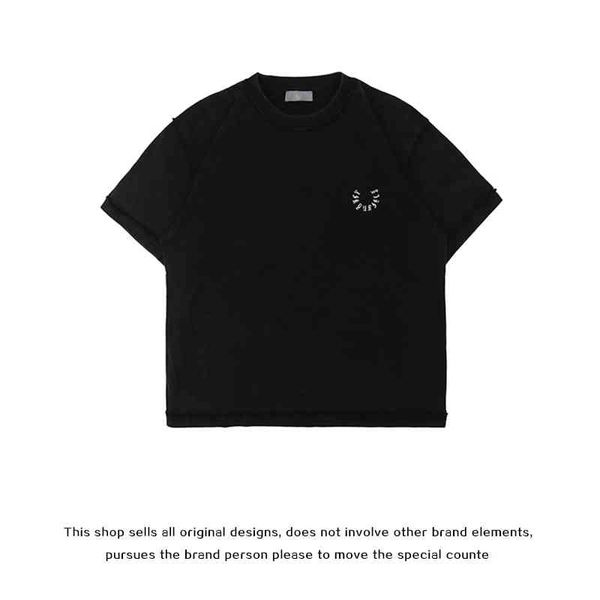 

designer t shirts oversized fog amirss vintage short sleeve washable old sanskrit ask smiling face loose high street casual t-shirt, White