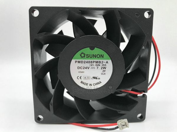 Freight Bedava Orijinal Sunon Fan PMD2408PMB2-A 8CM 8038 24V 7.2W Schneider Inverter Fan