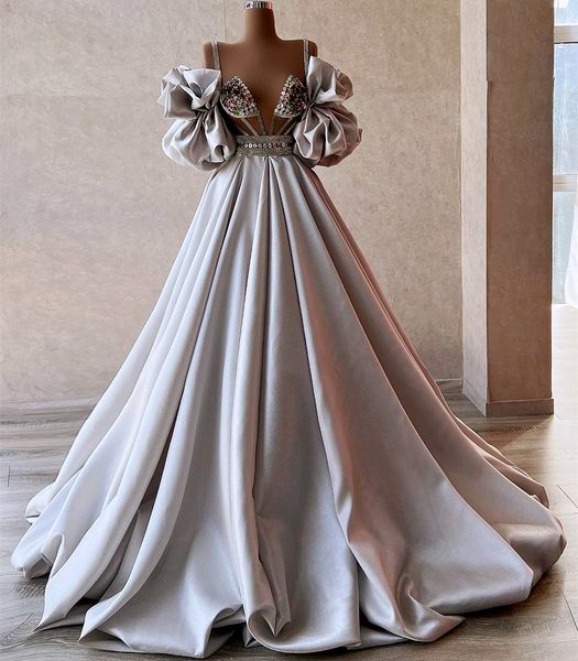

2022 plus size arabic aso ebi silver luxurious prom dresses beaded crystals evening formal party second reception birthday engagement gowns, Black