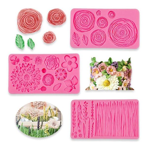 Stampi da forno accessori da cucina in bambù rosa strumenti di cottura corallo stampo in silicone per pasticceria per pasticceria decorazione di forniture.