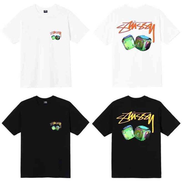 

european and american fashion brand new dice graffiti clown crown men and women loverss same t-shirt pure cotton short, White;black